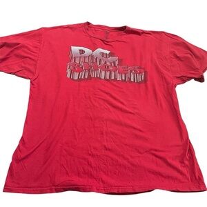 2000s DC Shows Vibrant Red Tee Size XXL Spellout Graphic Y2K skater